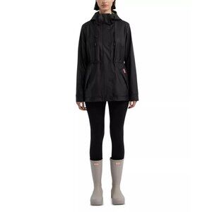 Hunter Abbey Short Rubberized Black Rain Jacket Women's Size Small New with Tag
